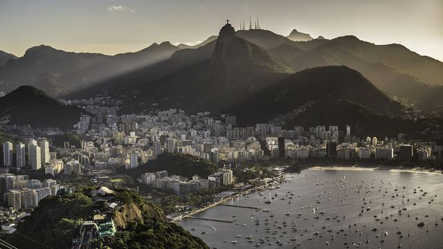 Sugarloaf mountain and the bay of Rio de Janeiro