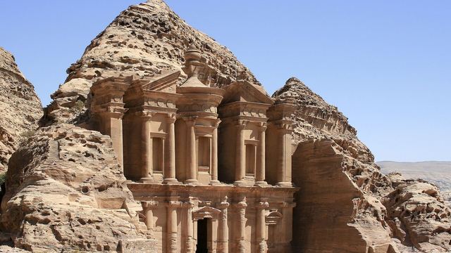 The facade of the Monastery (Ad Deir) at Petra