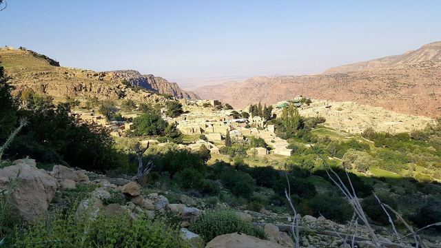 The stone village of Dana above the Wadi Dana valley