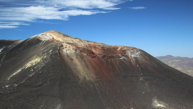 The black lava slopes of Cerro Negro volcano near León