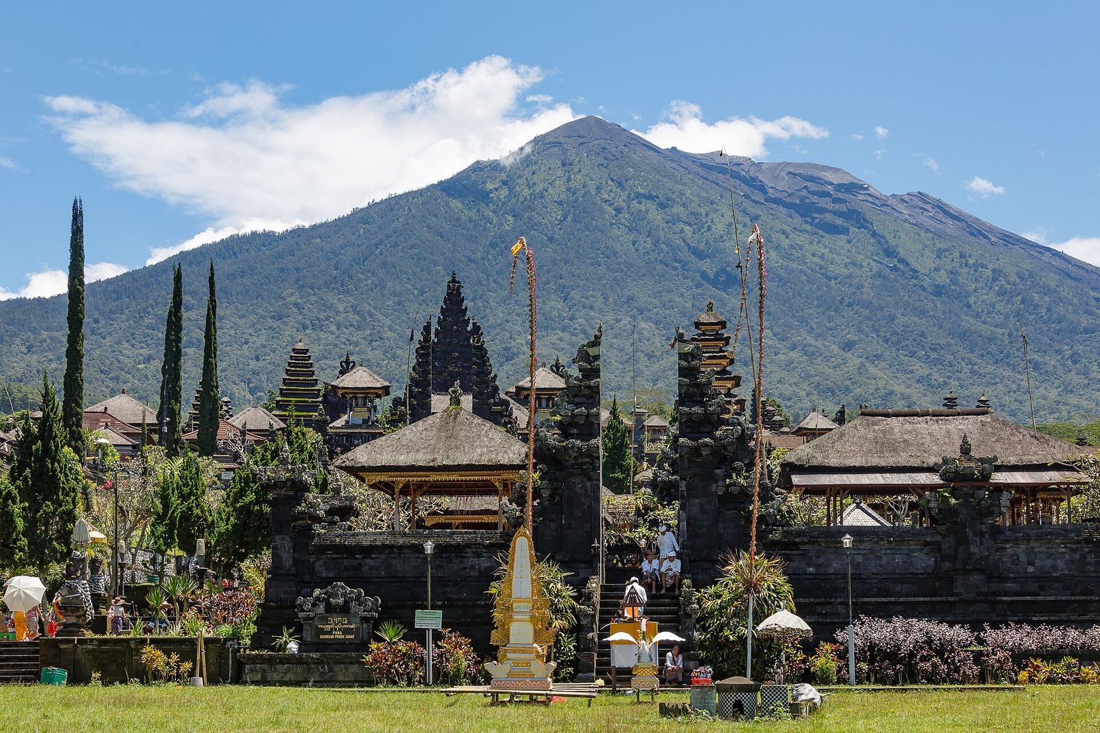 Besakih temple with Mount Agung in the background