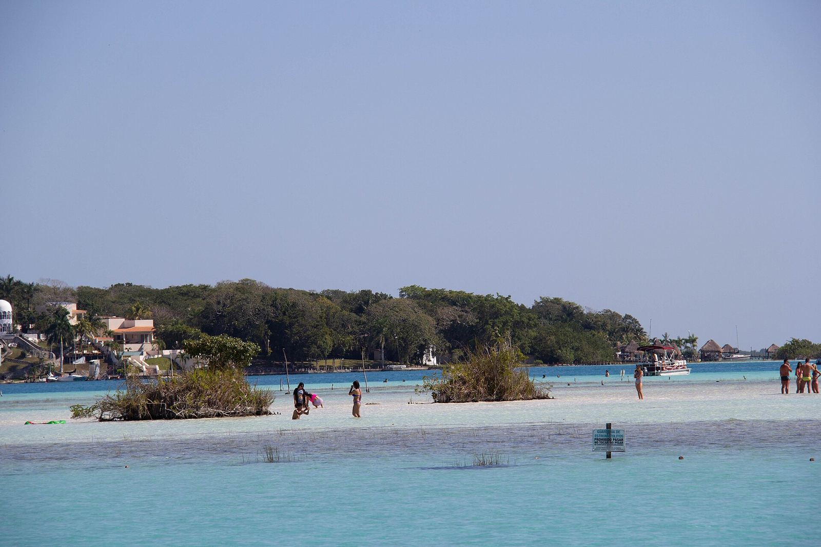 The blue water of Bacalar lagoon