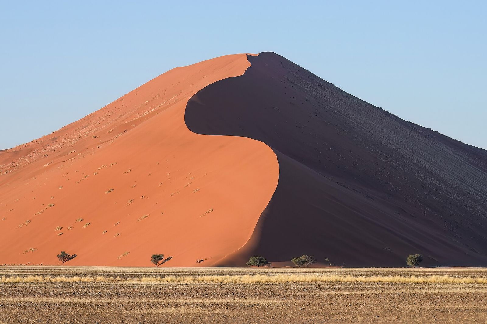 Rode zandduinen van Sossusvlei in de Namibwoestijn